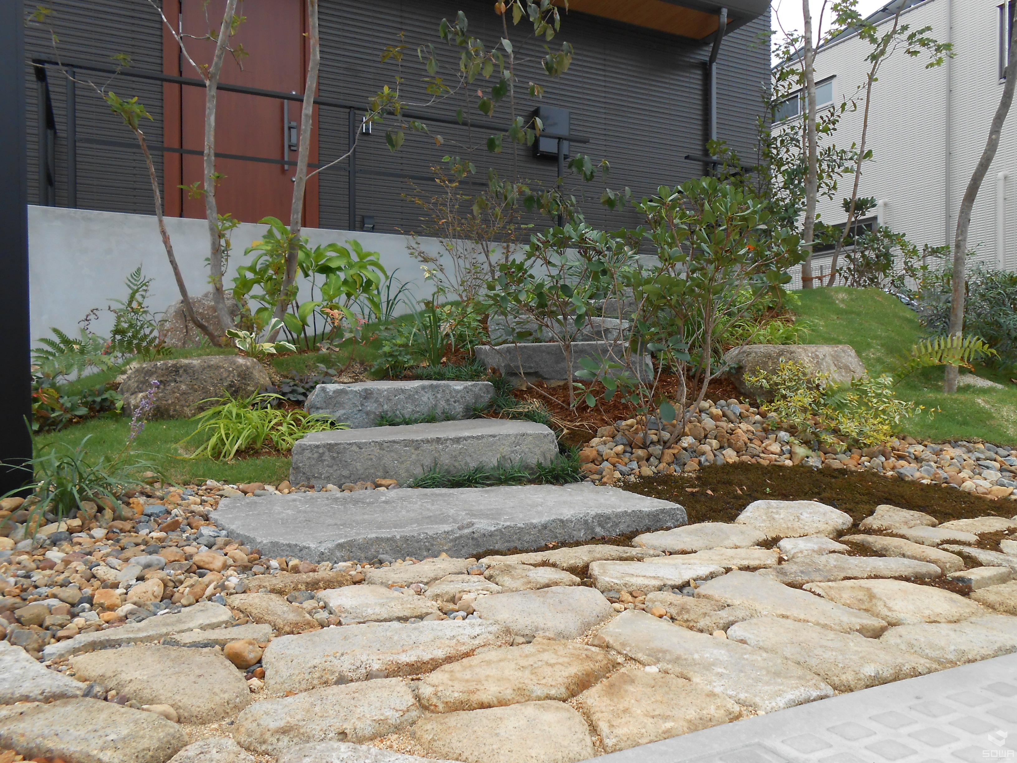 美濃石 石畳 駐車場 石 砂利 庭 アプローチ - 静岡県のその他